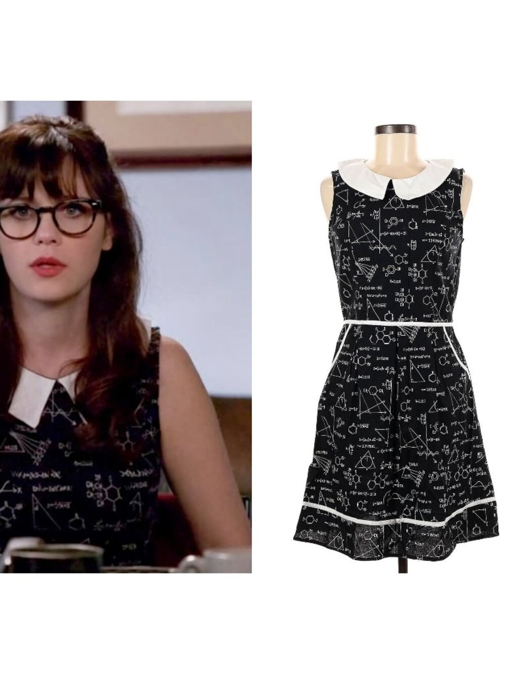 MODCLOTH ASO ZOOEY DESCHANEL JESS DAY NEW GIRL Science Print Dress RARE
